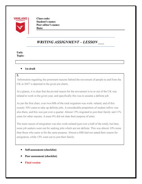 Toradh íomhá ar Assignment Format Example