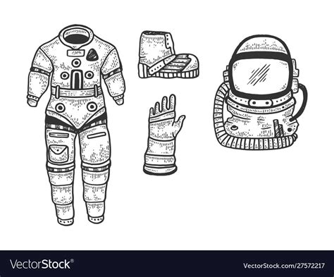 Astronaut spacesuit sketch Royalty Free Vector Image