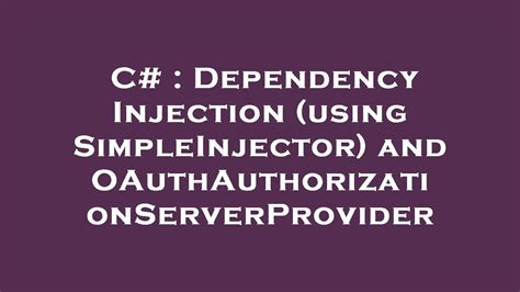 Image result for Dependency Injection Setup C#