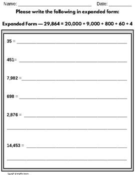Image result for Expanded Form Math 5th Grade