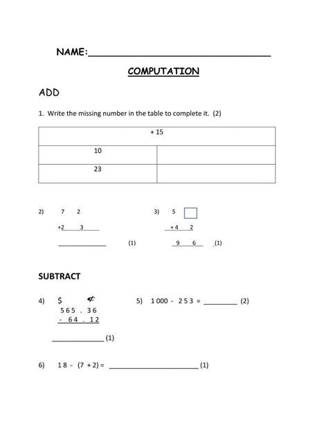 Image result for Math Computation Worksheets CXC