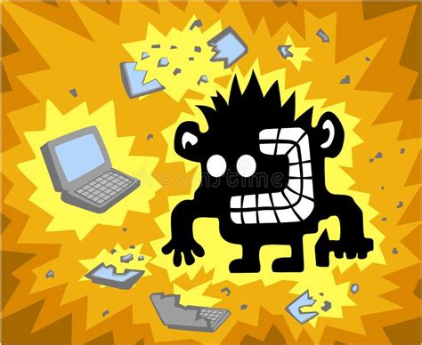 Toradh íomhá ar Cartoon Character Smashing Their Computer
