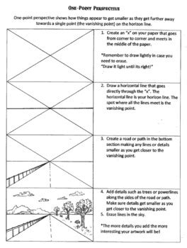 Image result for One Point Perspective Drawing Worksheet