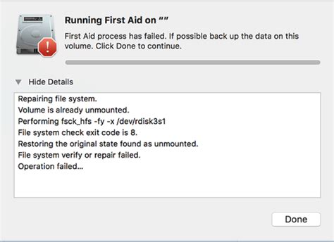 Image result for Disk Utility Error