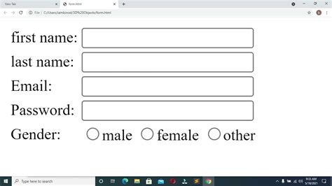 Image result for Simple HTML Registration Form