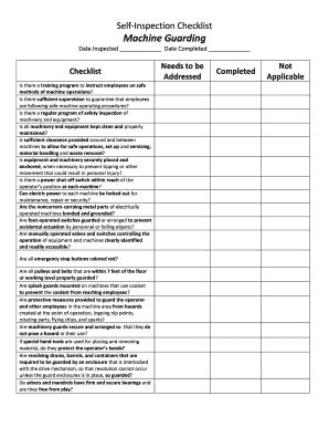 Image result for Machine Guarding Checklist