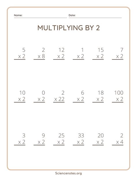 Image result for Multiplication Homework Pages