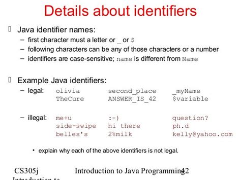 Image result for Valid Java Identifiers Examples