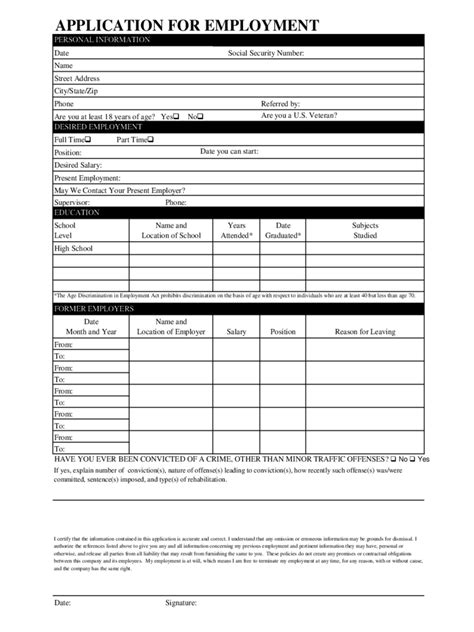 Image result for Basic Job Application Form Template