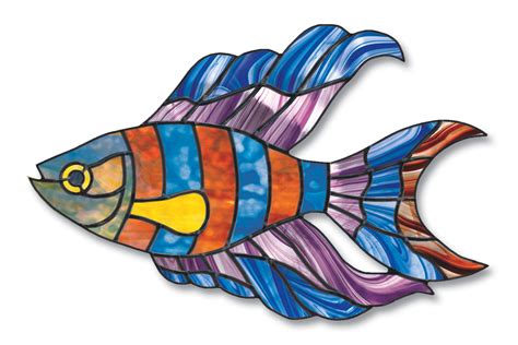 Toradh íomhá ar Stained Glass Bass Fish Pattern