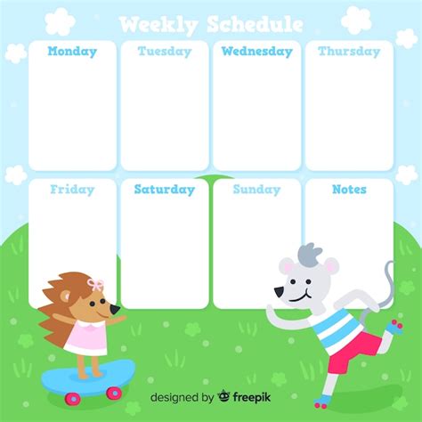Image result for Colorful Weekly Assignment Schedule Template