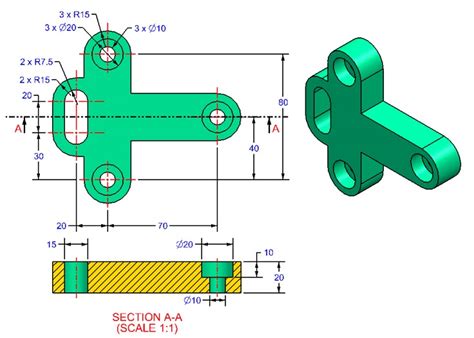 Toradh íomhá ar AutoCAD Basic 3D Exercise