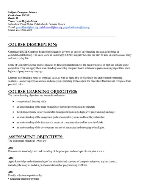 BSc Computer Science Course Outline に対する画像結果