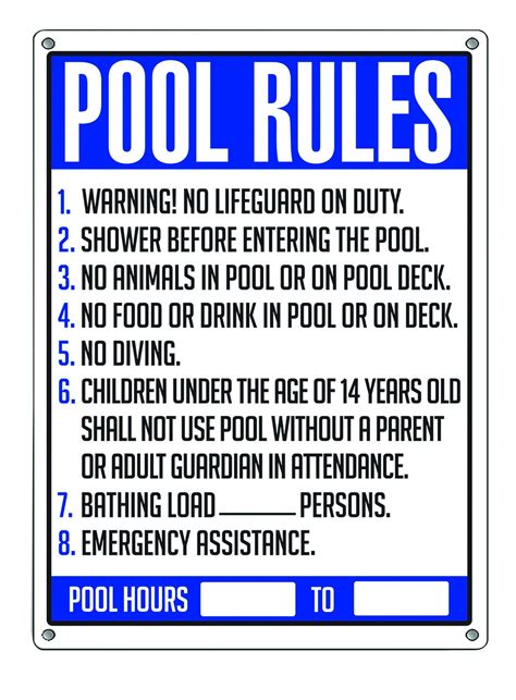 Pool Rules Sign に対する画像結果