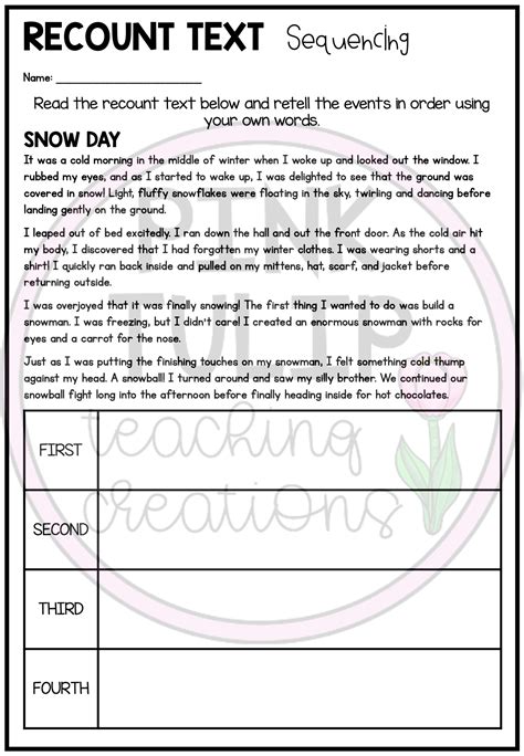 Afbeeldingsresultaten voor Writing Recount Text Worksheet