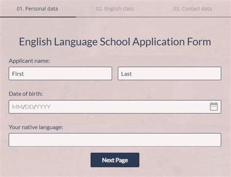 Toradh íomhá ar Application Form English Example