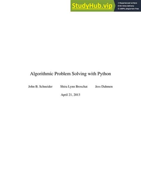 Image result for Algorithmic Problem Solving with Python