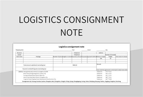Image result for Blank Consignment Note Form