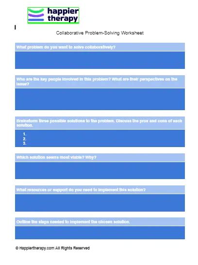 Image result for Collaborative Problem Solving Skills Worksheets