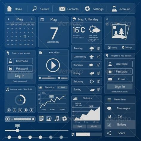 Image result for Software User Interface Design Blue Template