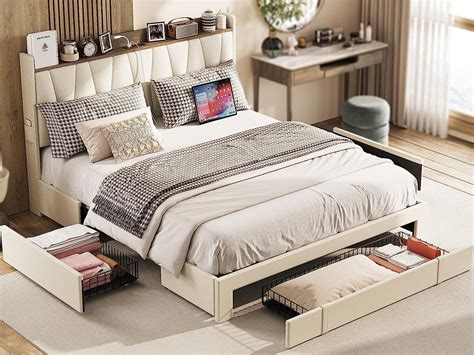 Image result for Platform Bed with Shelf