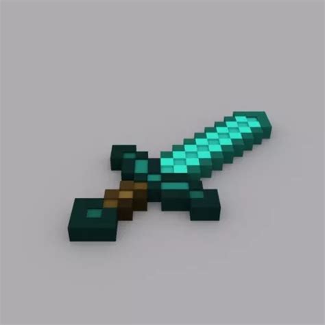 Toradh íomhá ar Minecraft Diamond Sword 3D