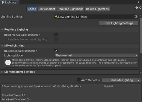Toradh íomhá ar Unity Lighting Settings