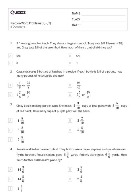 Image result for Fraction Word Problems with Answers PDF