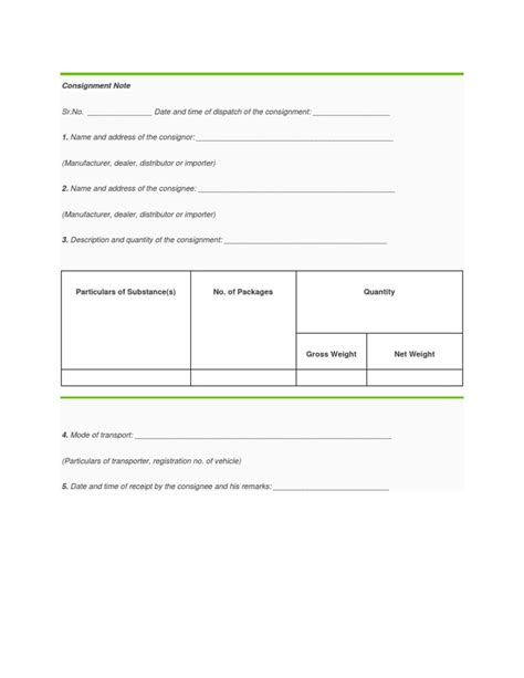 Consignment Note Tempalte に対する画像結果