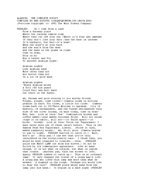 Afbeeldingsresultaten voor Aladdin Chase Scene Script