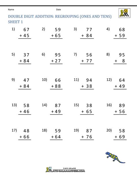 Image result for Double-Digit Addition Sheets