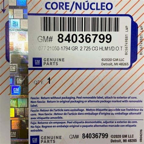 Parts Core Return Form に対する画像結果