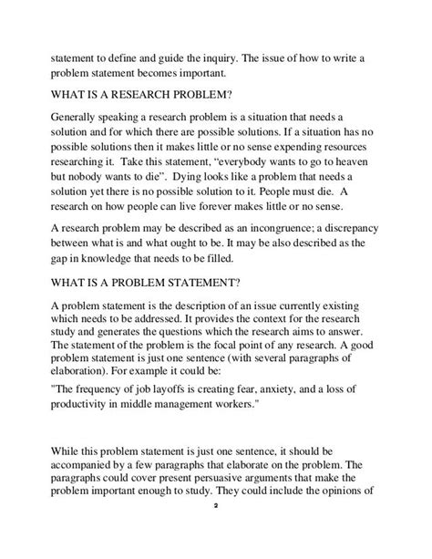 Toradh íomhá ar Problem Statement Paper Examples