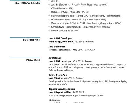 Afbeeldingsresultaten voor Java Developer Resume