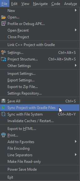 Toradh íomhá ar Sync Project With Gradle Files