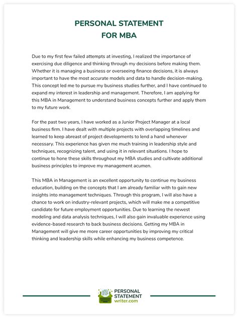 Image result for Really Good Personal Statement Examples