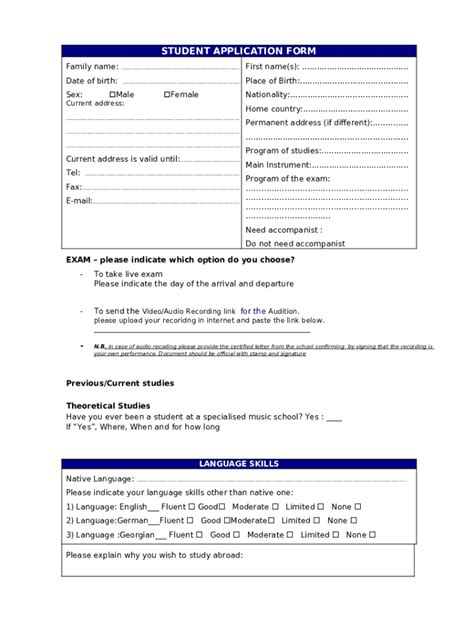 Afbeeldingsresultaten voor Application Form Example for Students