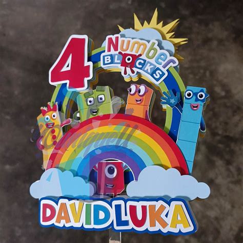 Toradh íomhá ar Number Block Cake Topper