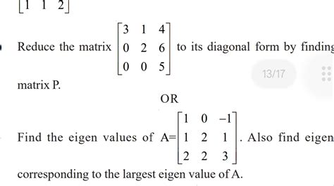 Afbeeldingsresultaten voor Diagonal Form Matrix