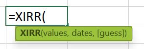 Image result for XIRR Excel