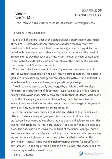 Image result for Transfer Essay Examples Common App