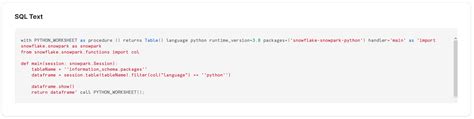 Image result for Snowflake Stored Procedure Python