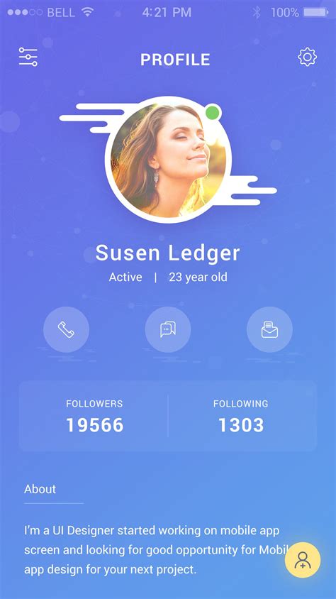 Image result for Profile UI Design iOS