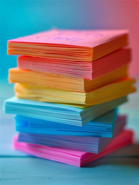 Stack Colorful Sticky Notes Rainbow Colors Stock Photos - Free ...