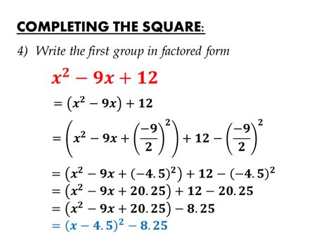 Image result for Completing Square Higher Maths Xample