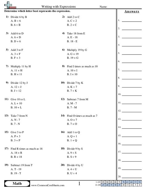 Common Core Worksheet Writing in Multiple Forms に対する画像結果