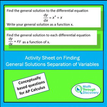 Afbeeldingsresultaten voor Separation of Variables Calculus BC