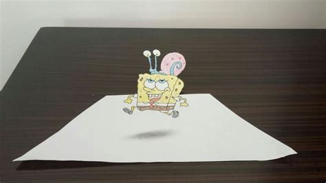 Spongebob | How to draw Spongebob in 3D drawing for kids - 3D Drawing ...