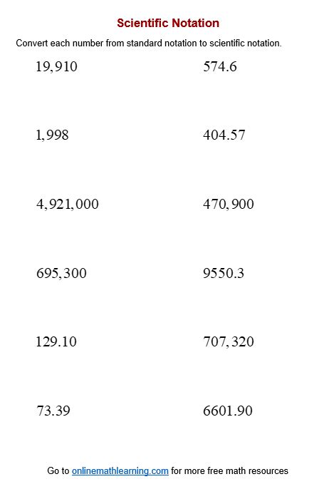 Afbeeldingsresultaten voor Scientific Notation Questions
