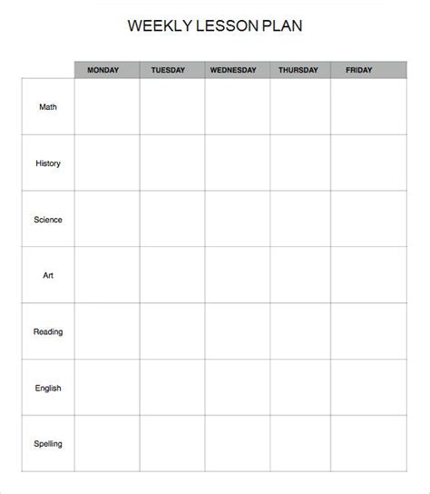 Google Doc Weekly Lesson Plan Template に対する画像結果